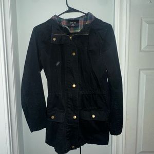 Black hooded jacket